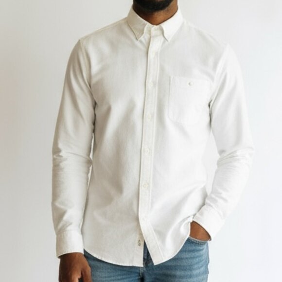 Lululemon Commission Long-Sleeve Shirt Pocket Men's M White‎ Oxford - Picture 1 of 6
